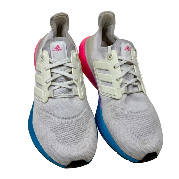 Adidas Ultraboost 22 Running Shoes White Blue Pink GV8830 Women's Size 9 - Picture 5 of 15